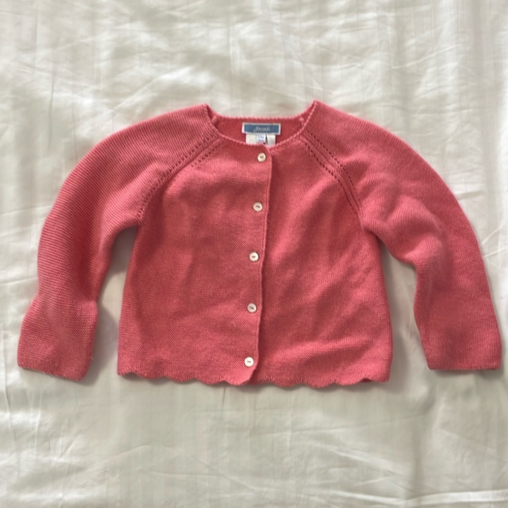 Jacadi pink scallop cardigan size 12m